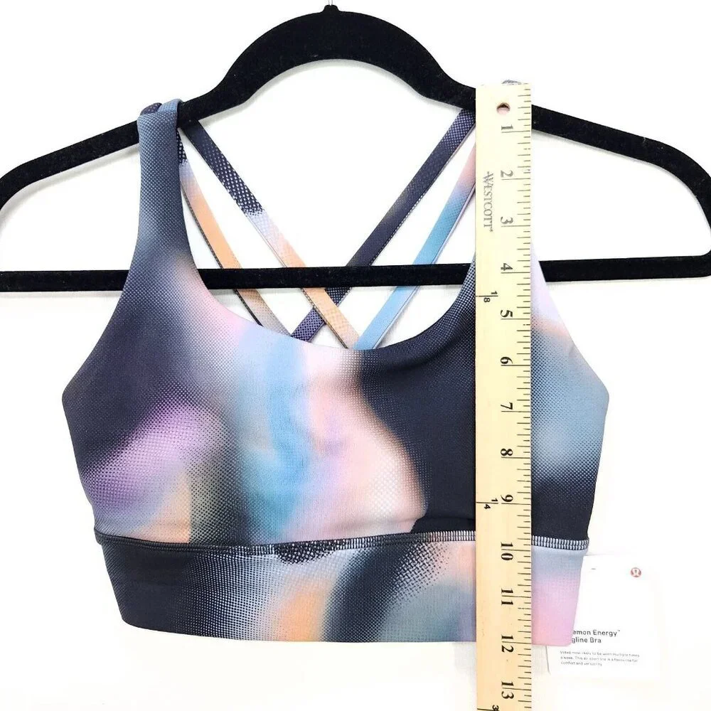 Lululemon Energy Longline Bra Size 4 Strappy Back DMTM Unique Color - Picture 14 of 15